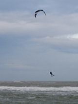 Kite surfer in de buurt van Monster