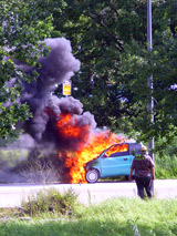 Brandende auto