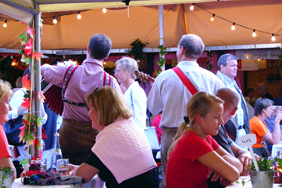 Muzikanten bij het wijnfestival