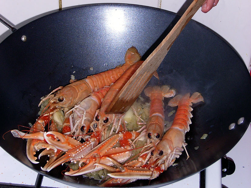 Scampi in de pan